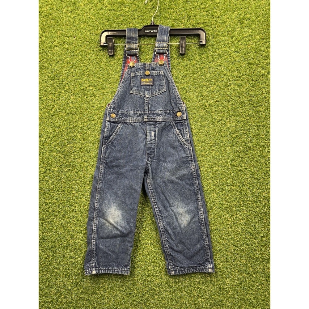 Vintage OshKosh Overalls Size 3T Toddler Blue Medium Wash Classic Made in USA
